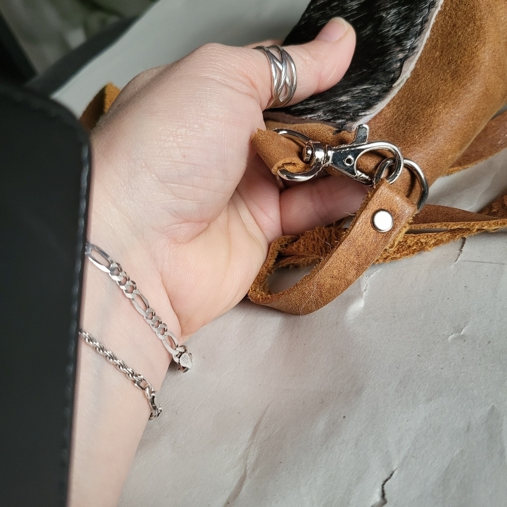 MYRA HAIR ON HIDE LEATHER SUEDE CROSSBODY BAG - Picture 8 of 9